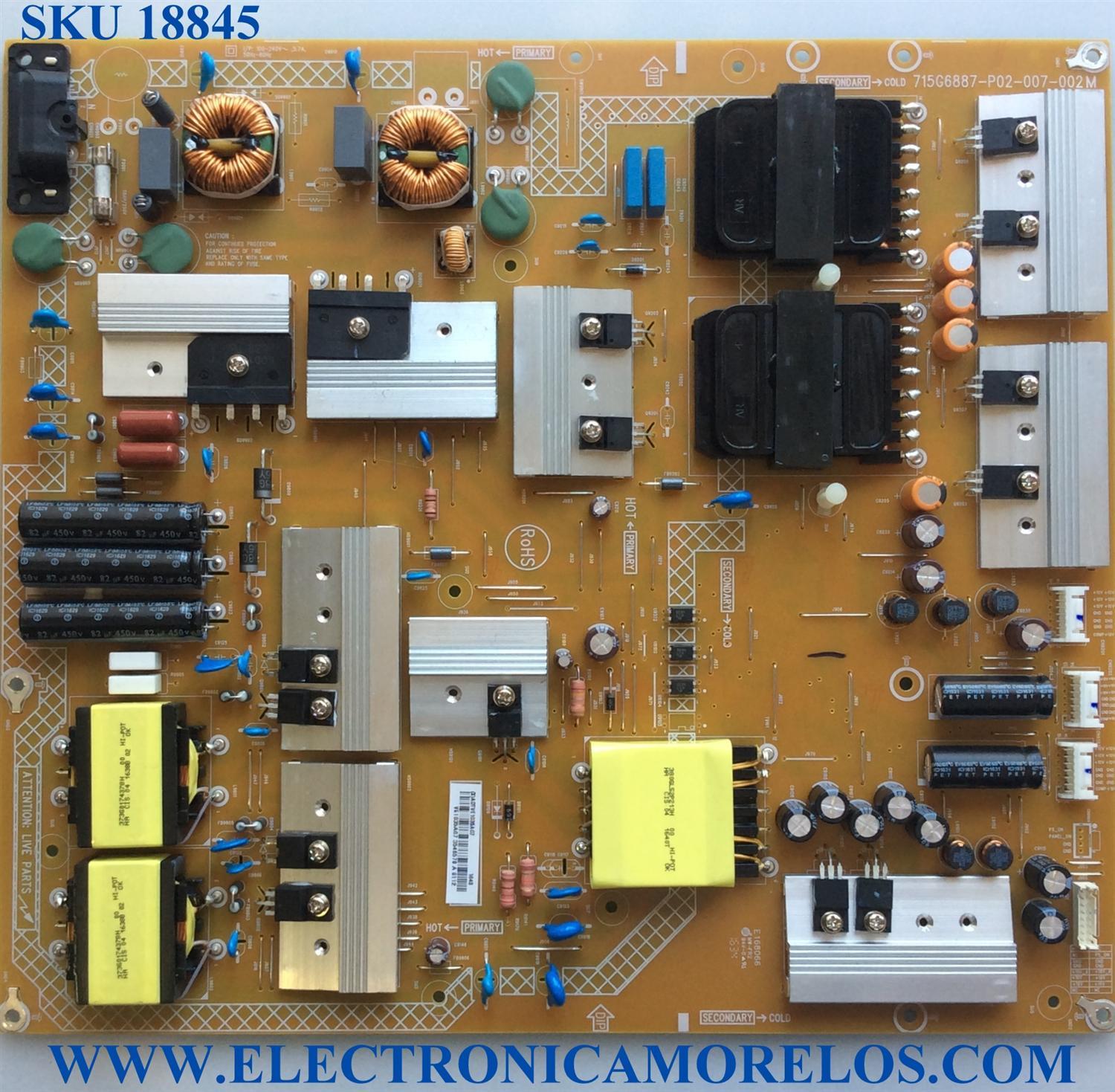 FUENTE DE PODER / SHARP / VIZIO ADTVE1035AG7 / 715G6887-P02-007-002M / E168066 / PANEL T650QVF06.1 / MODELOS LC-65P600J / P65-C1